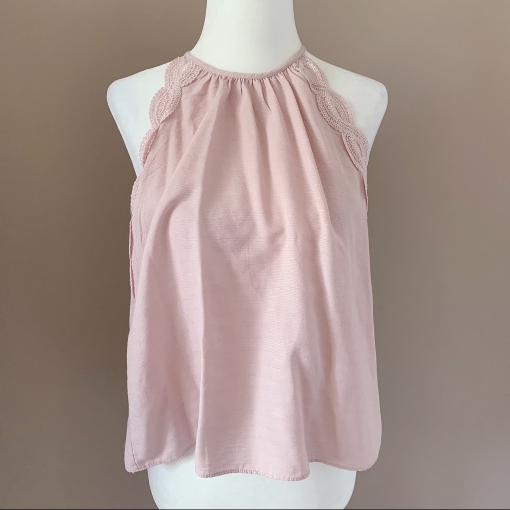 Pink halter tank top